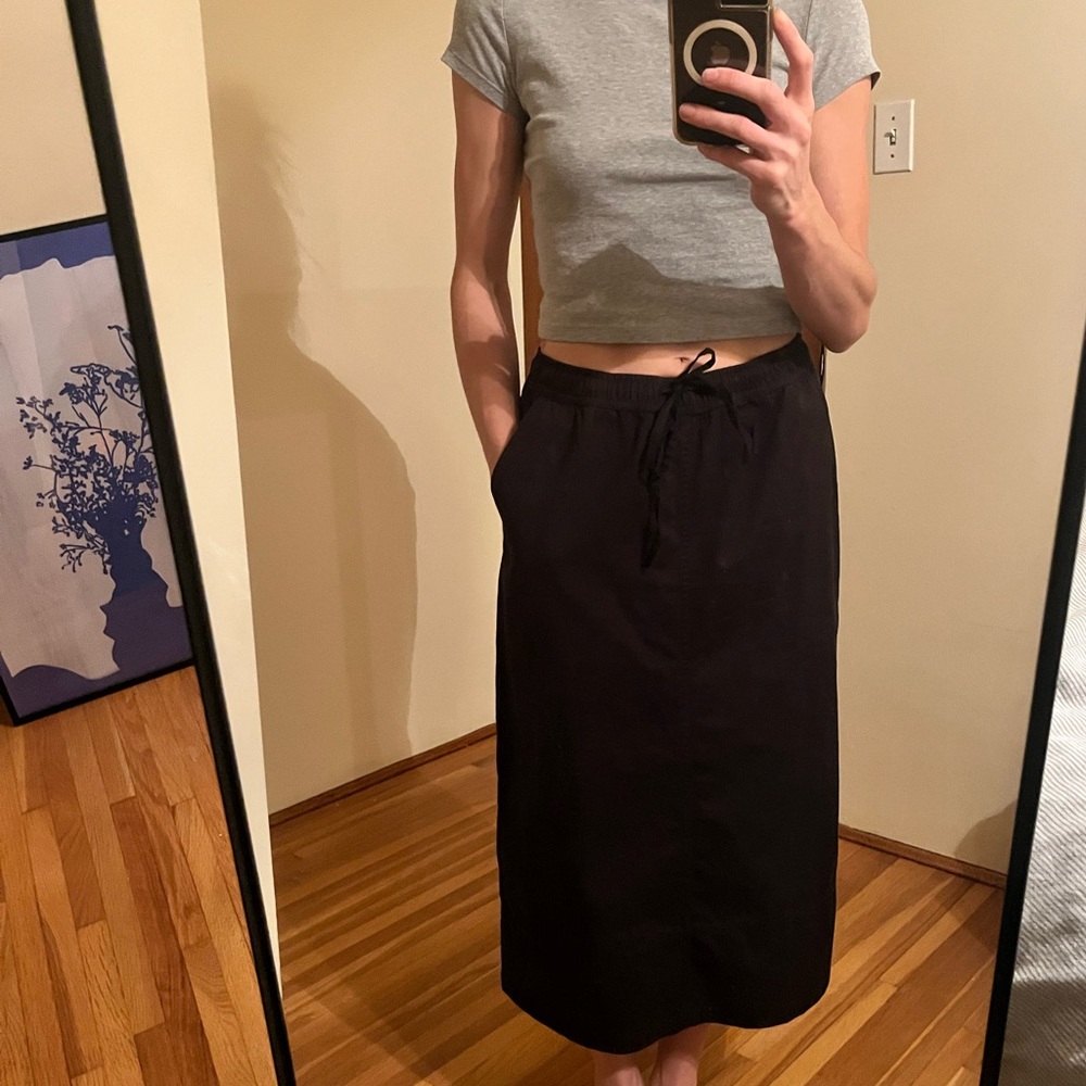Afends Black Midi Skirt